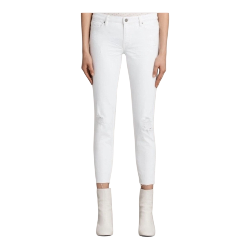 Allsaints Mast Ankle Destroy Jeans in White Size 27/4-EUC
